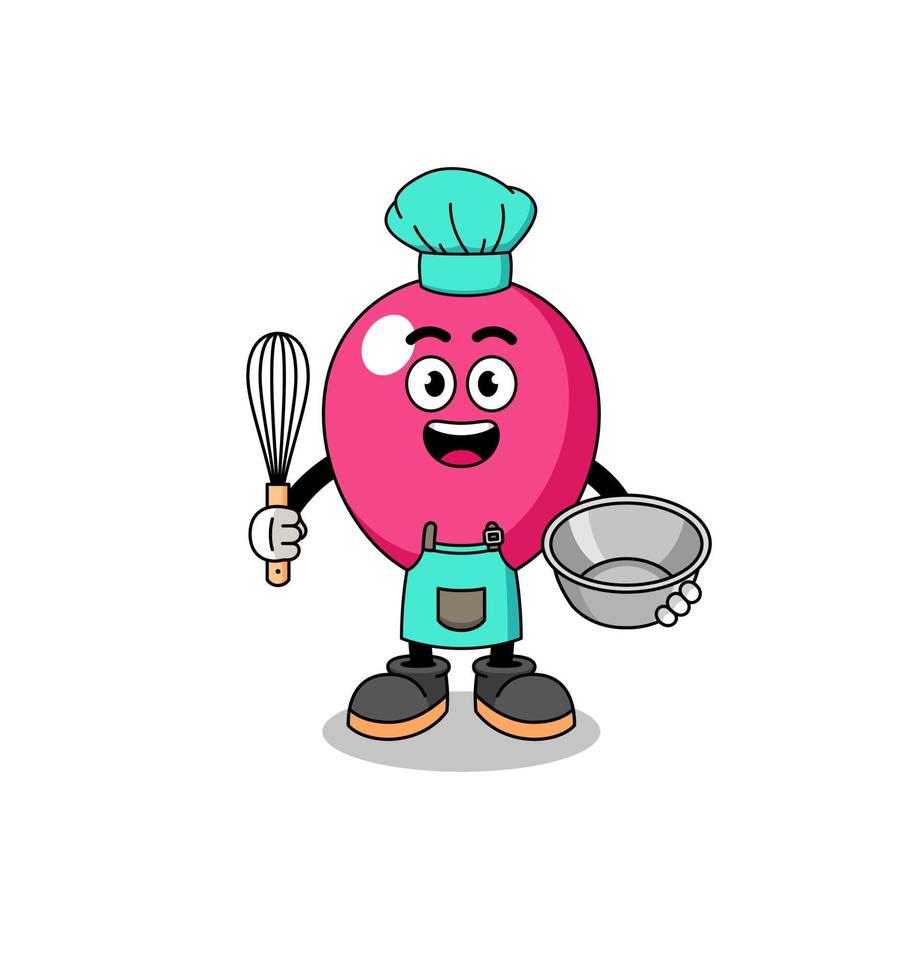 Illustration of balloon as a bakery chef vector