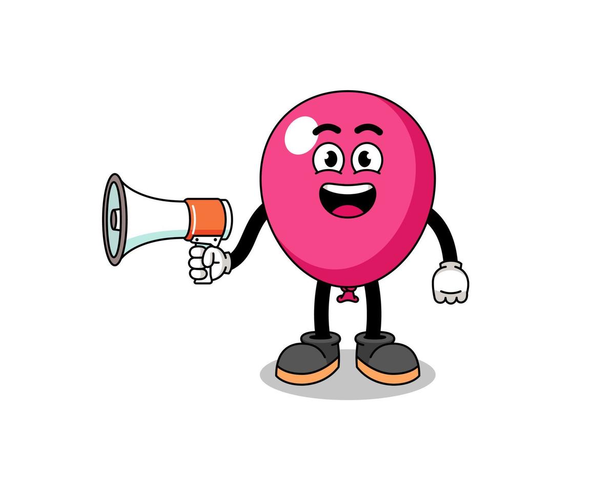 balloon cartoon illustration holding megaphone vector