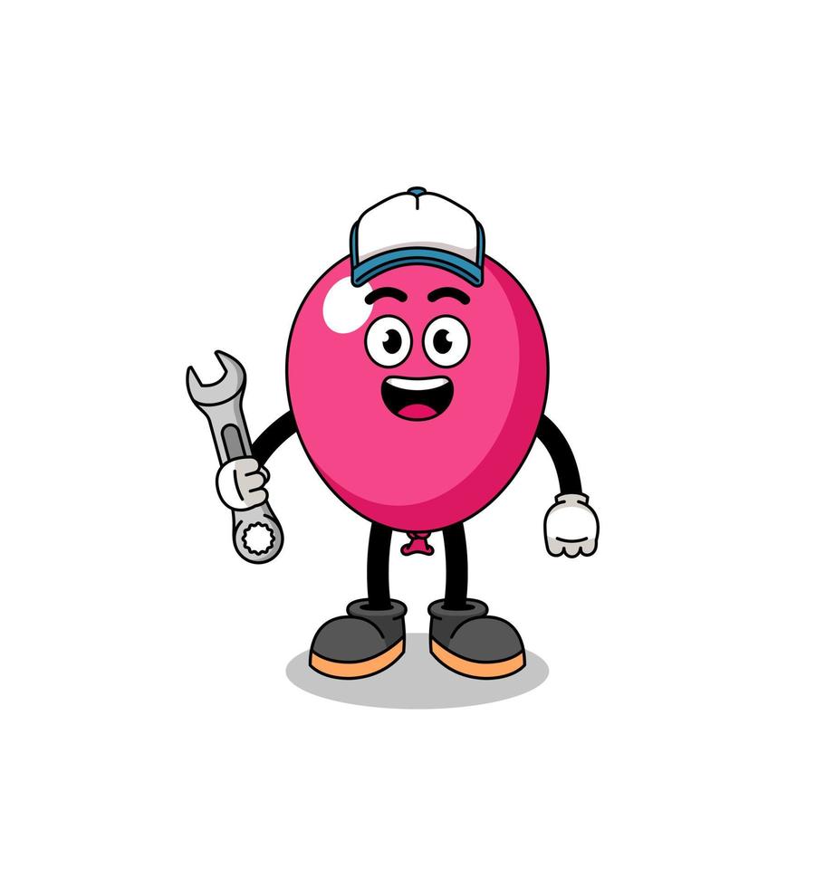 balloon illustration cartoon as a mechanic vector