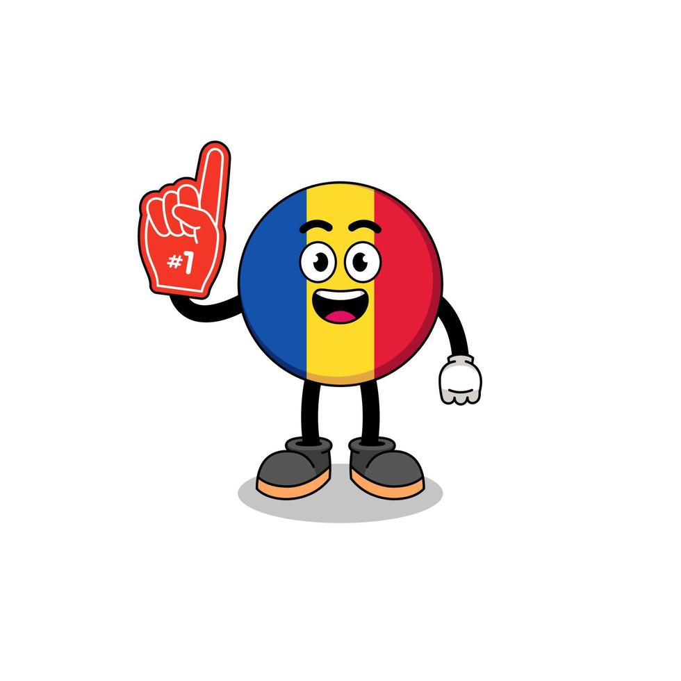 Cartoon mascot of romania flag number 1 fans vector