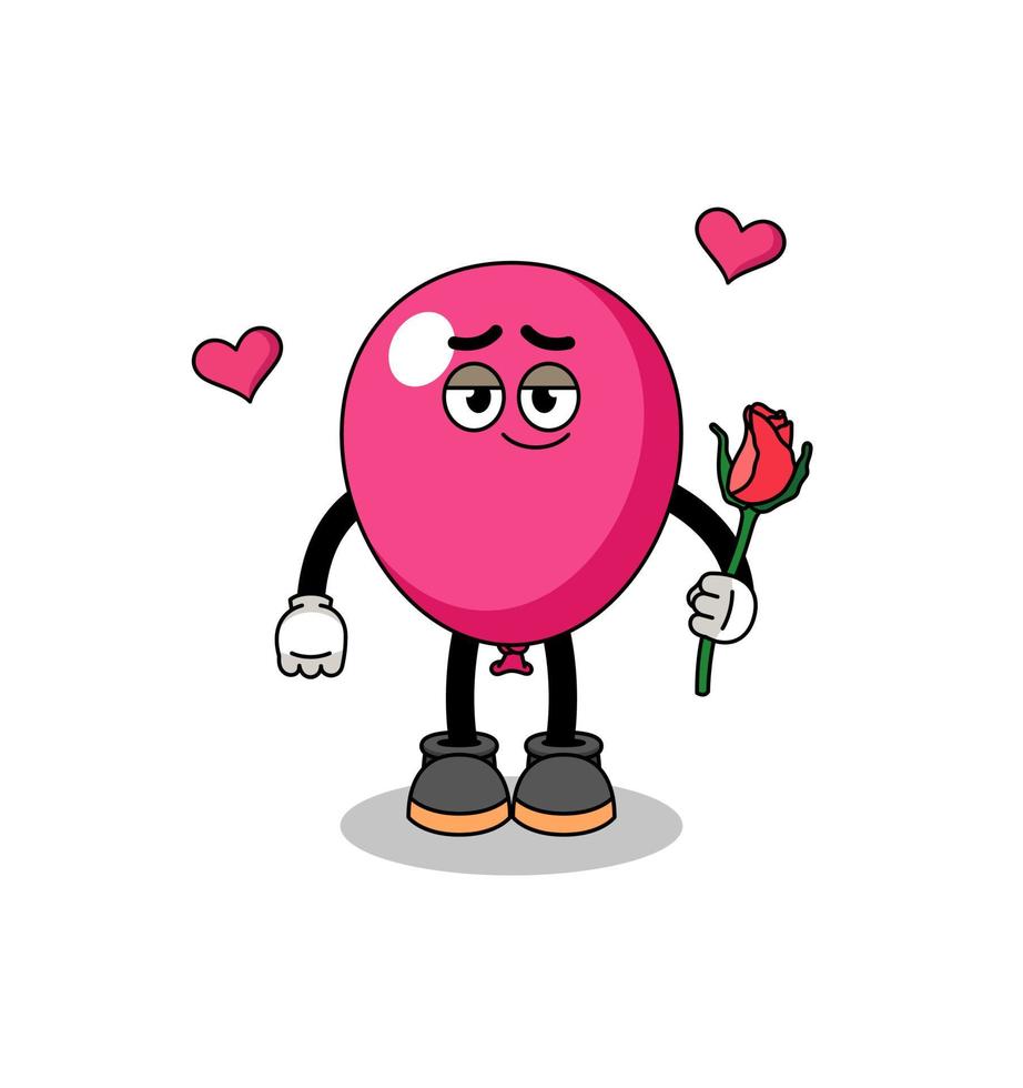 mascota del globo enamorándose vector