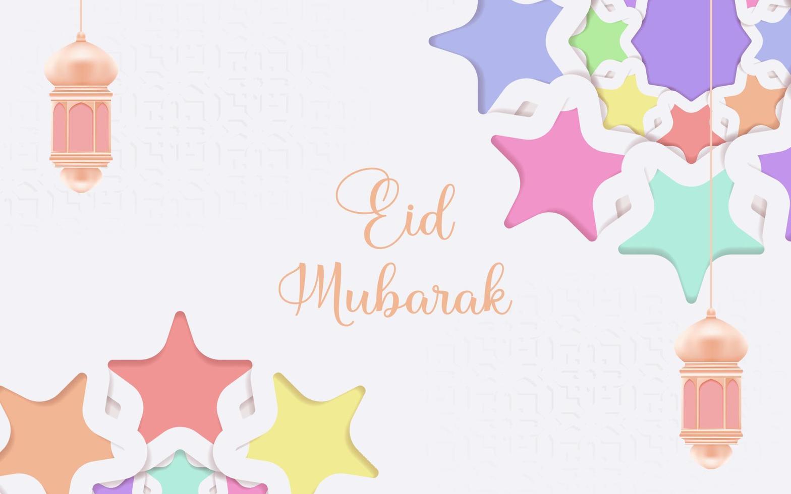 eid mubarak greeting card. islamic background with traditional ornament. vector