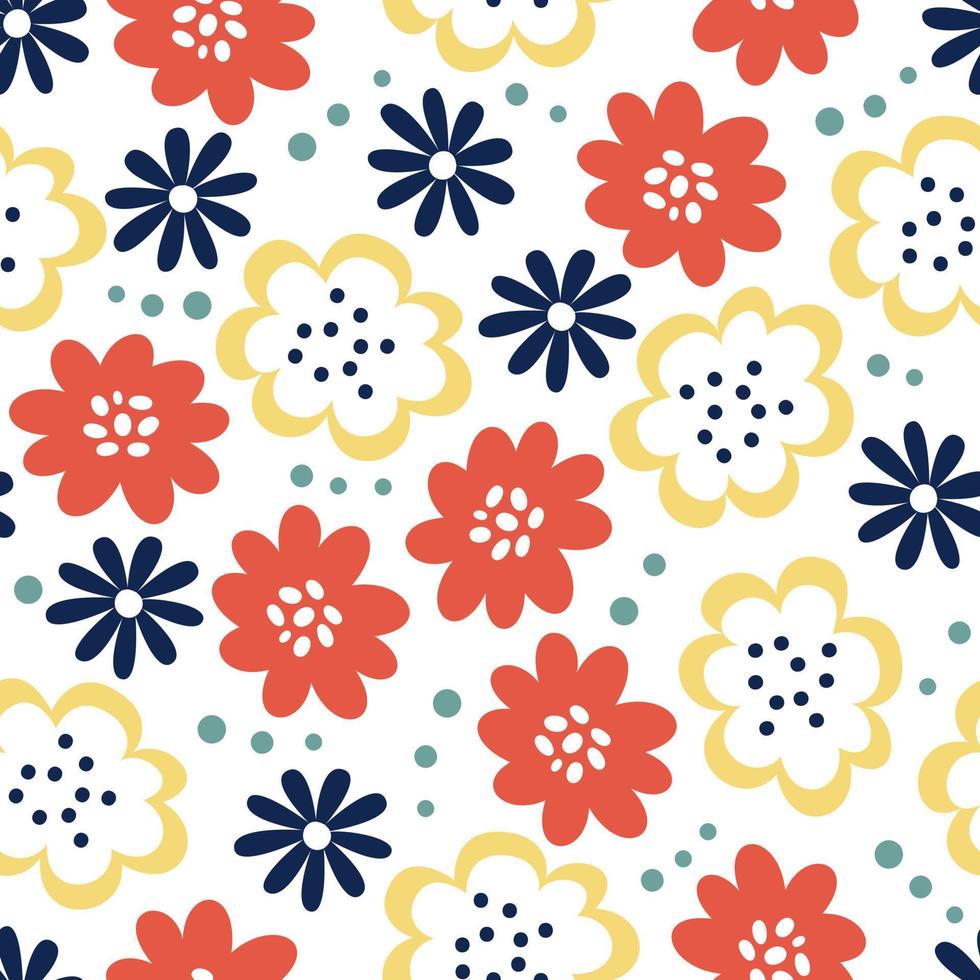 Seamless floral spring pattern. Vector print for fabric