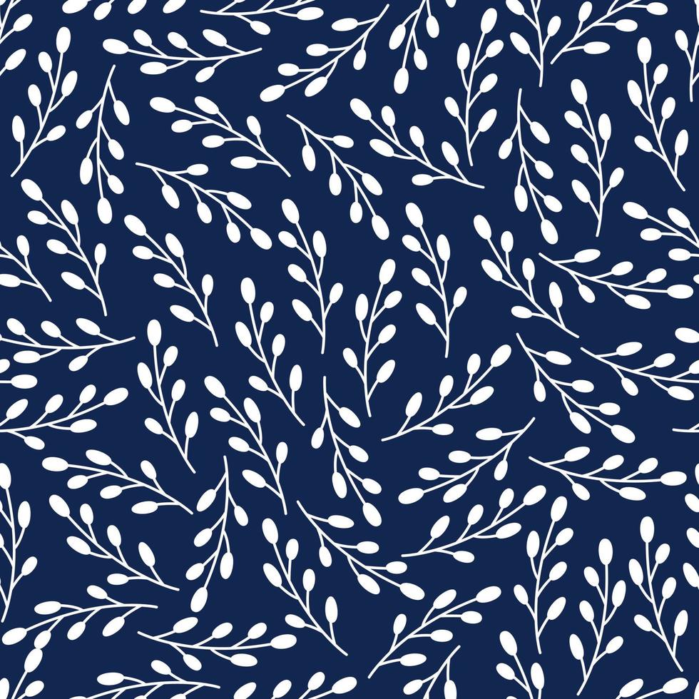 Seamless floral blue spring pattern. Vector print for fabric