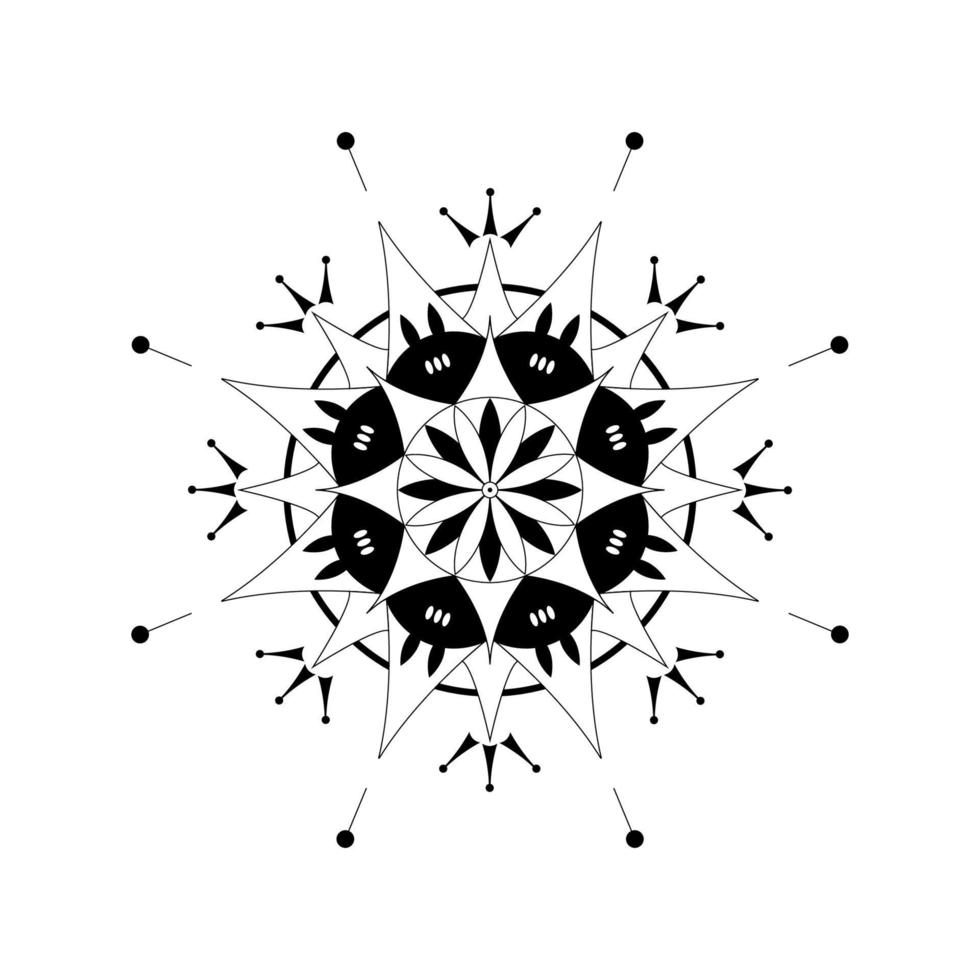 diseño vectorial creativo, flor de mandala simple para decoración o fondo. vector