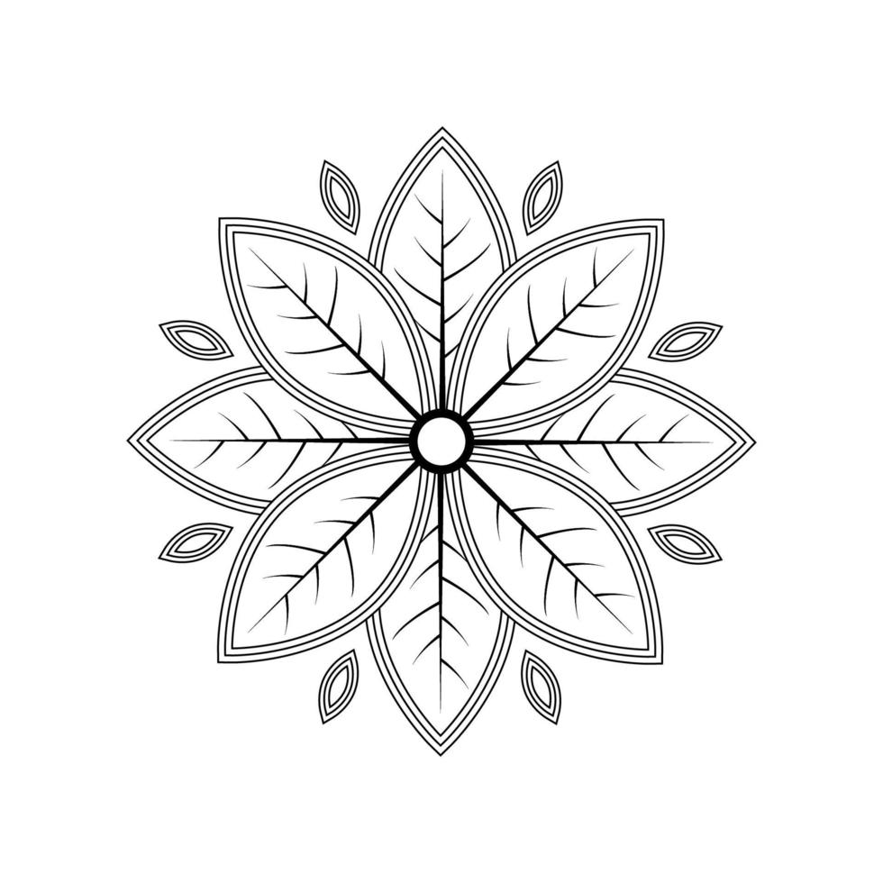 diseño vectorial creativo, flor de mandala simple para decoración o fondo. vector