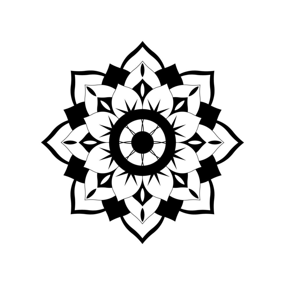 diseño vectorial creativo, flor de mandala simple para decoración o fondo. vector