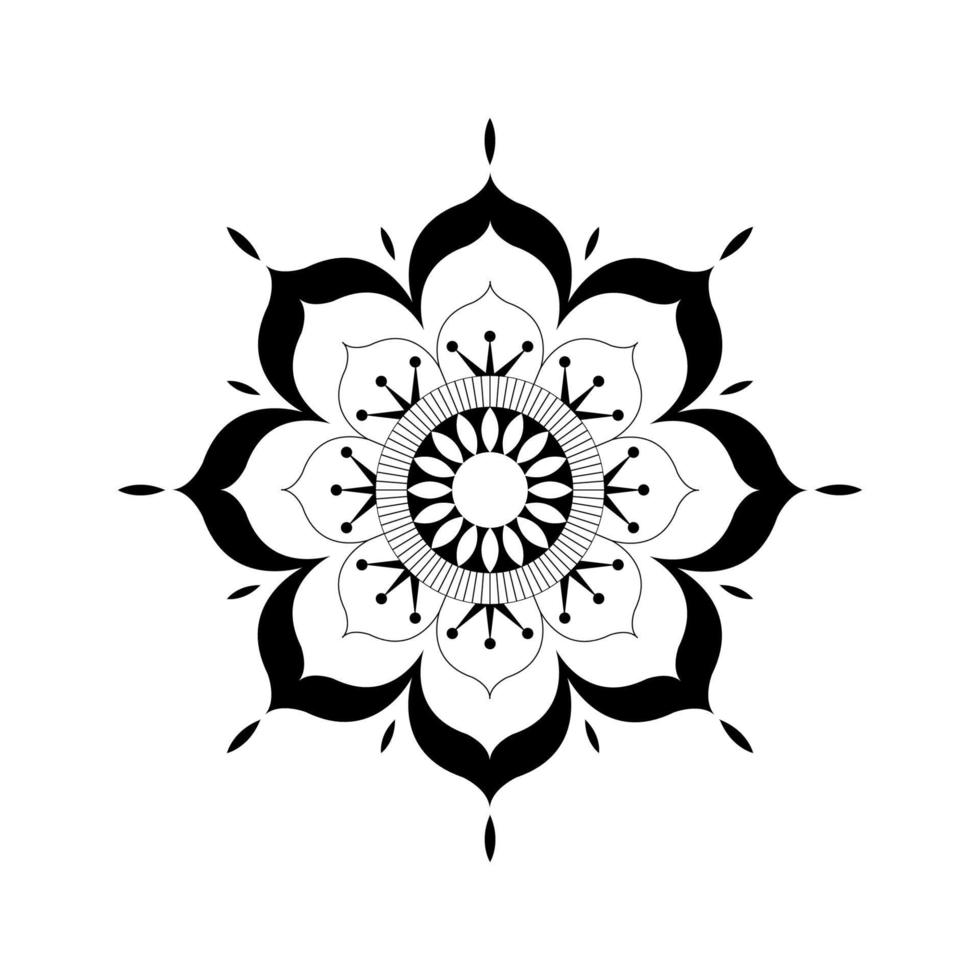 diseño vectorial creativo, flor de mandala simple para decoración o fondo. vector