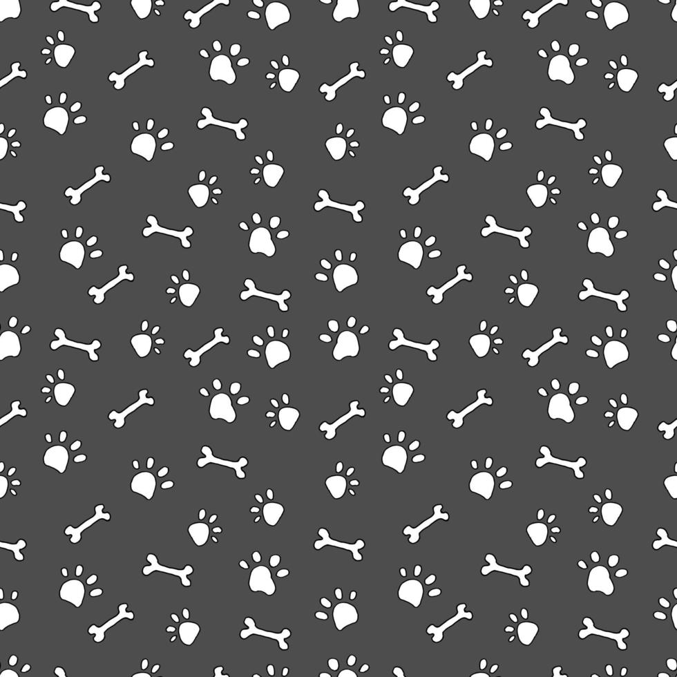 Seamless dog foot prints. vector