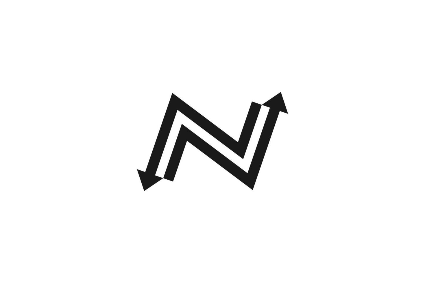 Letter N Arrow Logo Design Vector