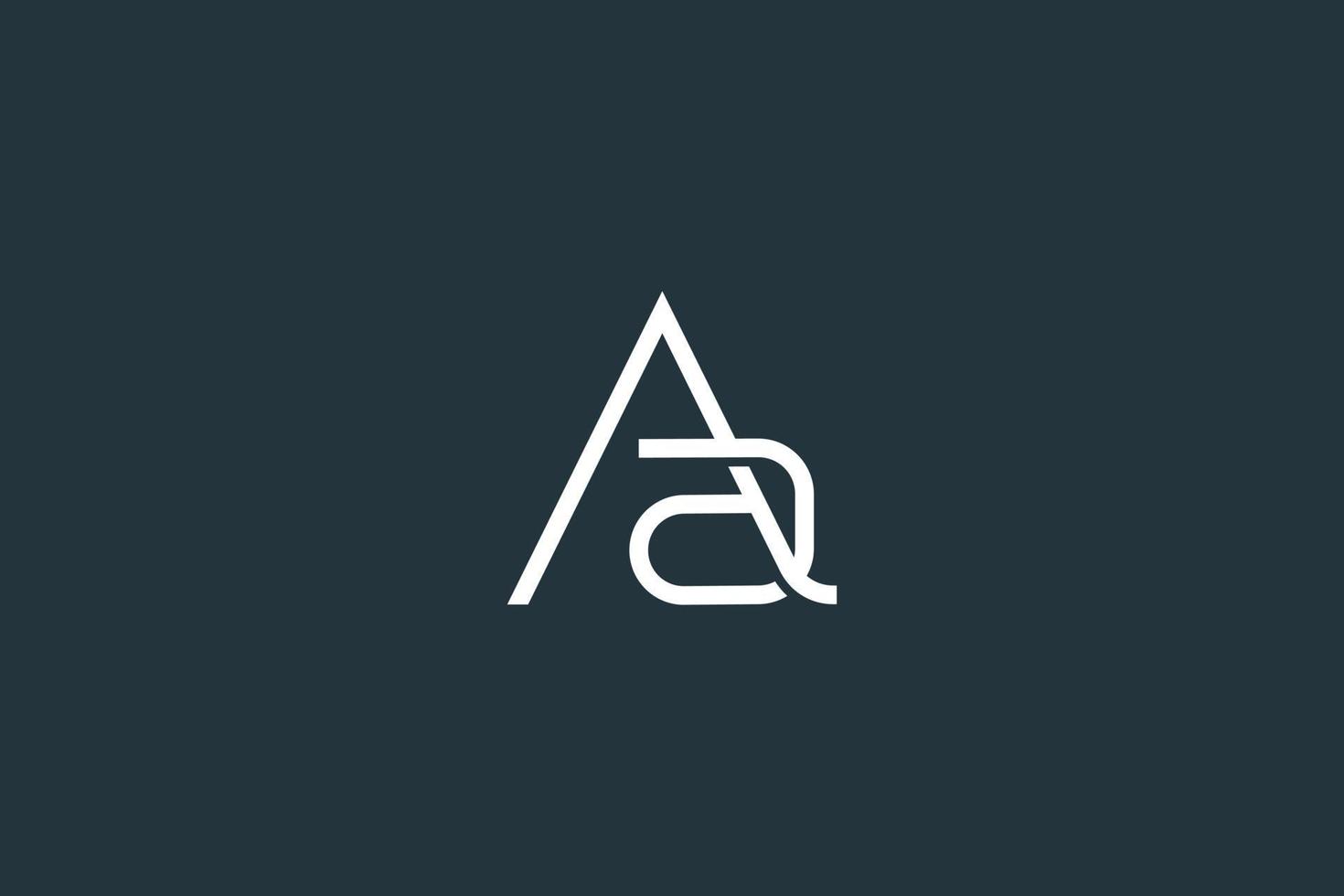 Minimal Letter Aa Logo Design Vector