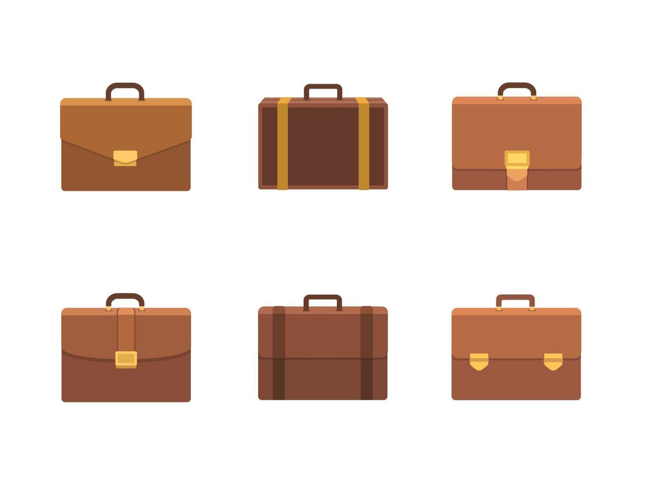 Set of briefcase vector icons for web design in flat style