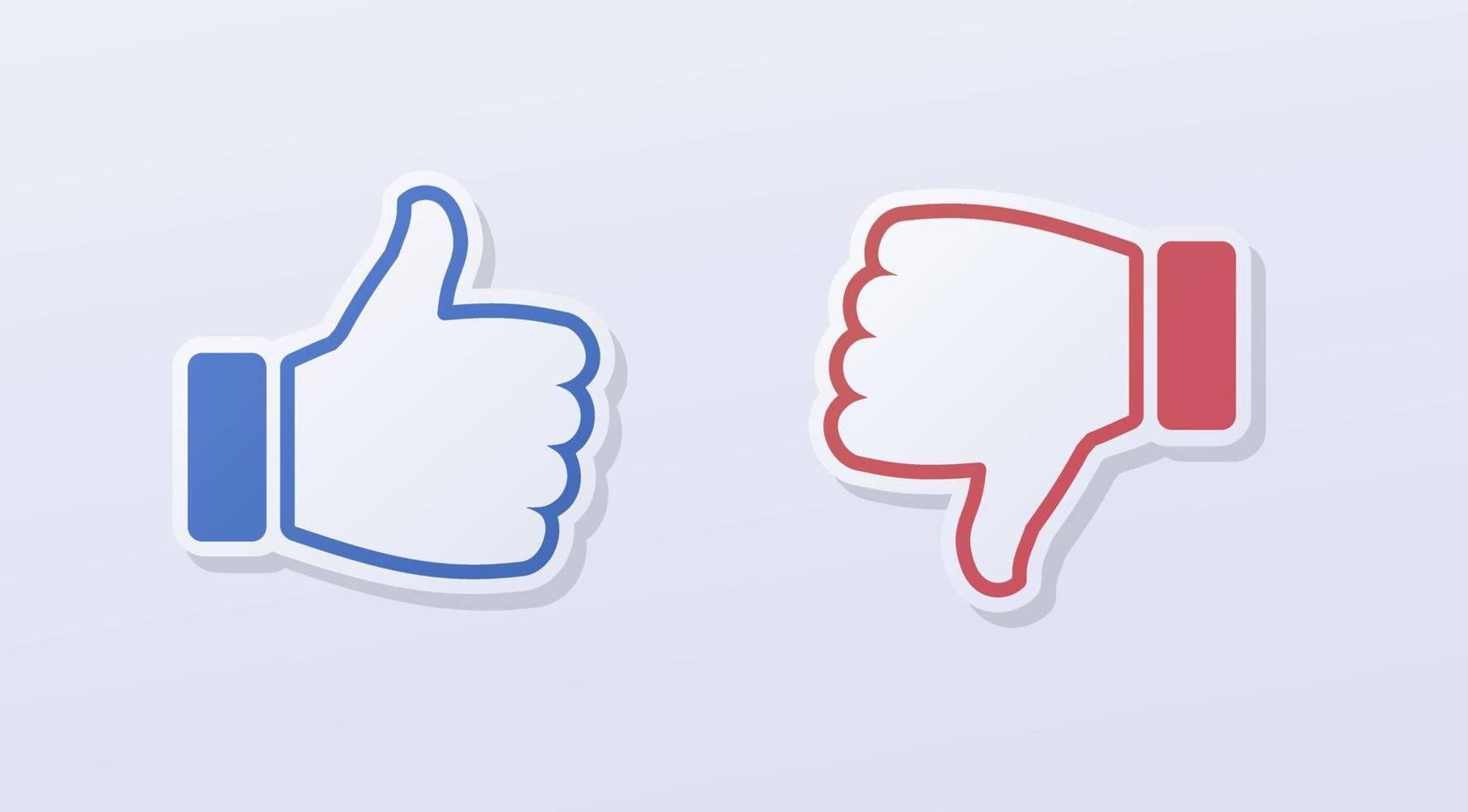 Like and dislike symbol Paper Cut Style vector