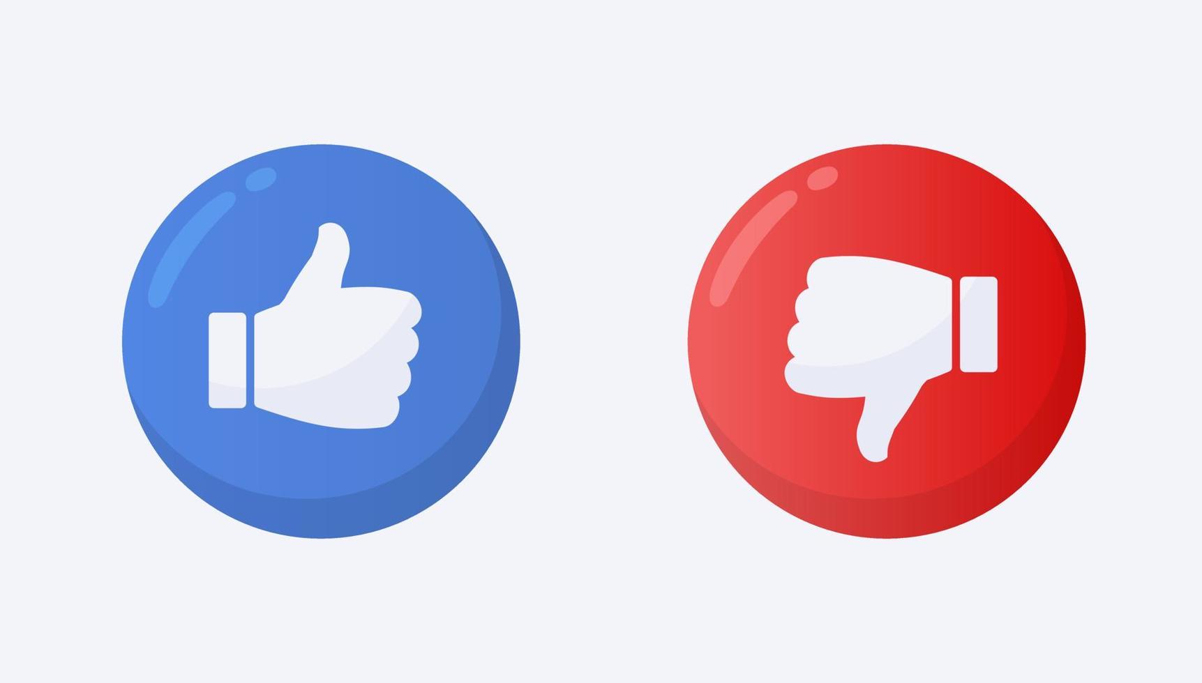 Like and dislike symbol flat style vector