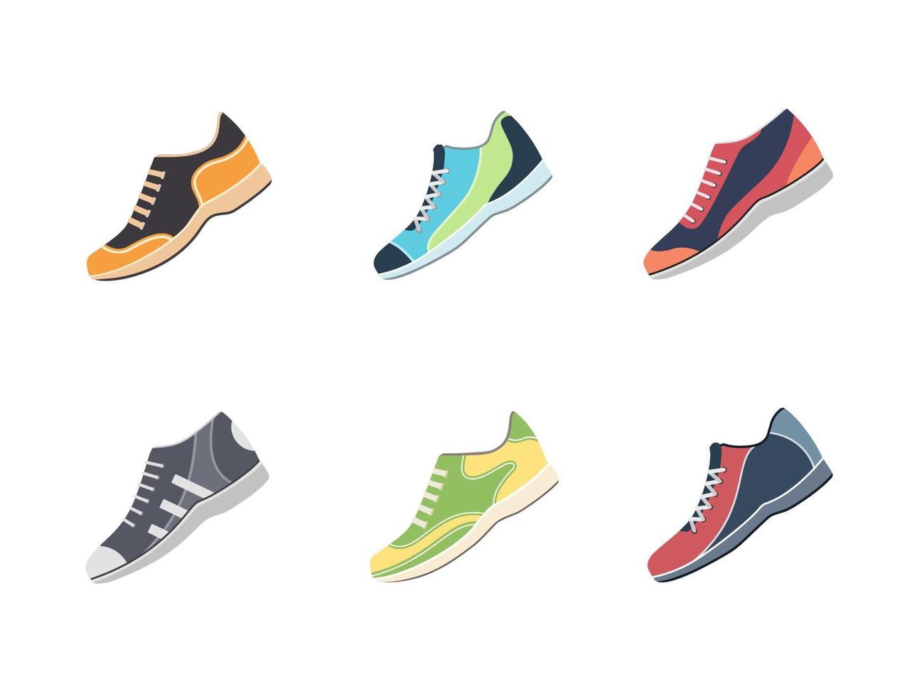 set of Men's shoes. Flat style design vector