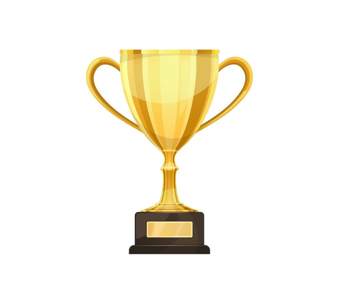 Golden Trophy Cup, Flat style illustration vector