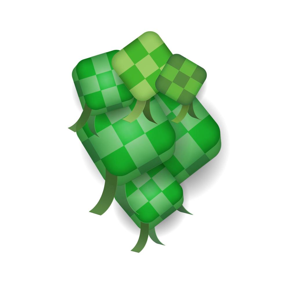 Ketupat, traditional Indonesian, Malaysian food vector