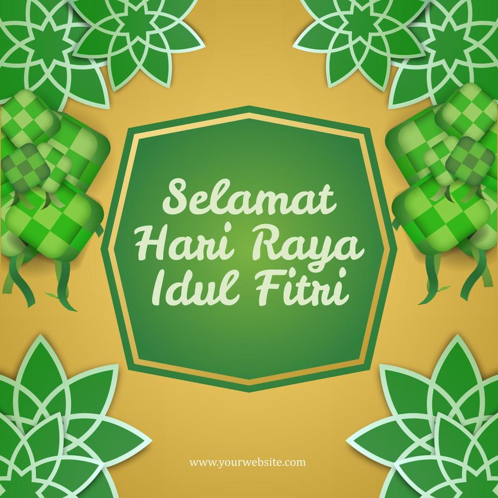 banner vectorial para los saludos de las redes sociales para eid al fitr hari raya idul fitri vacaciones musulmanas vector