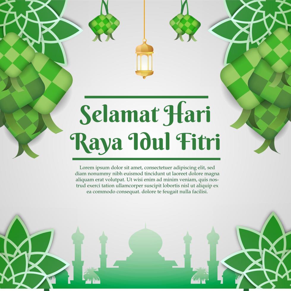 Vector banner for the greetings of social media for eid al fitr hari raya idul fitri muslim holidays