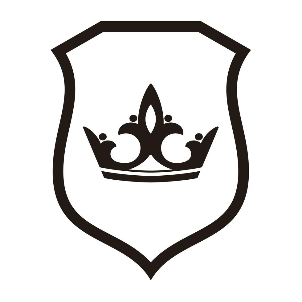 crown shield emblem vector