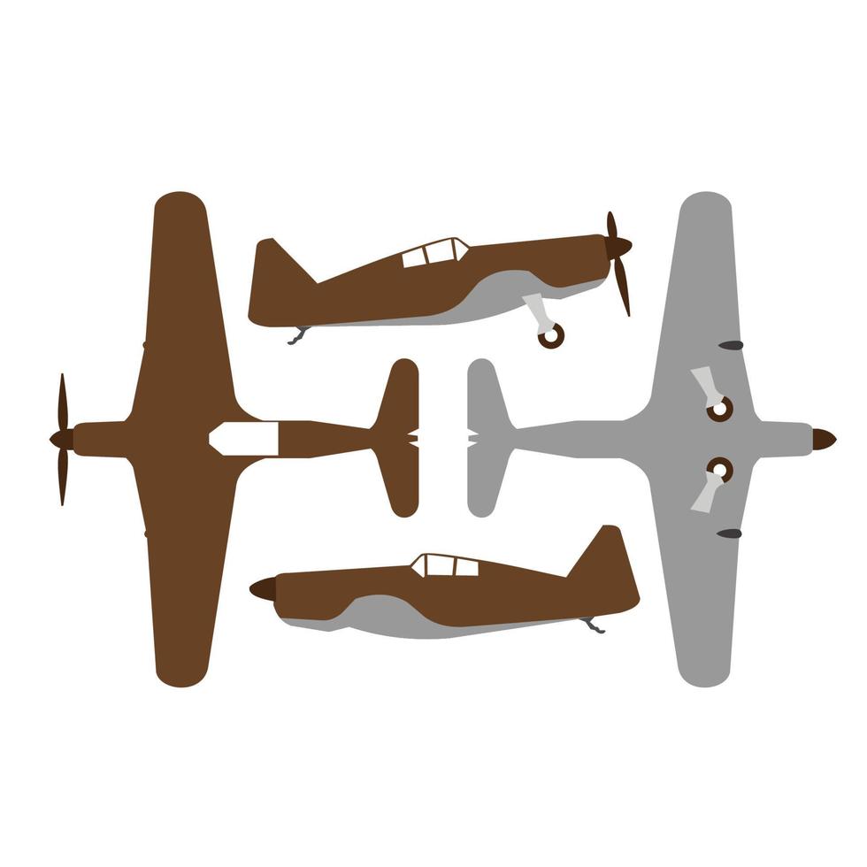 conjunto de avión de guerra vintage vector