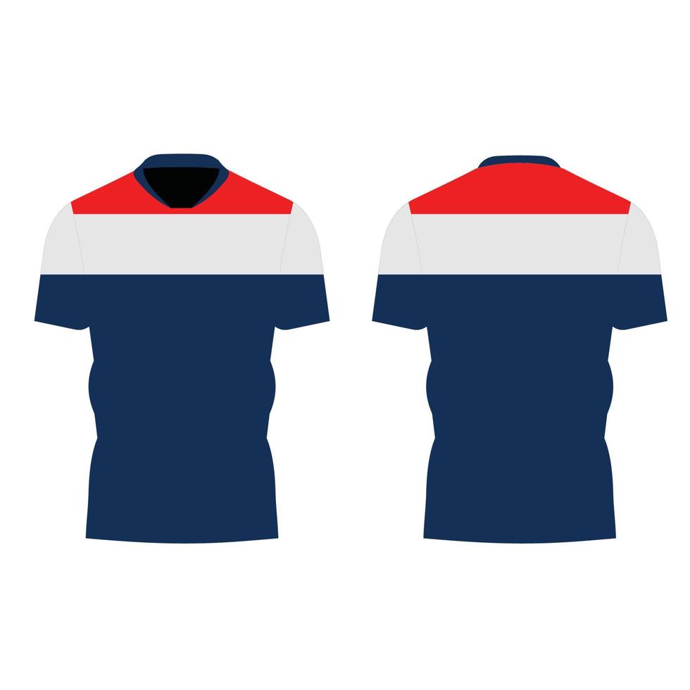 maqueta de uniforme de camiseta deportiva delantera trasera vector