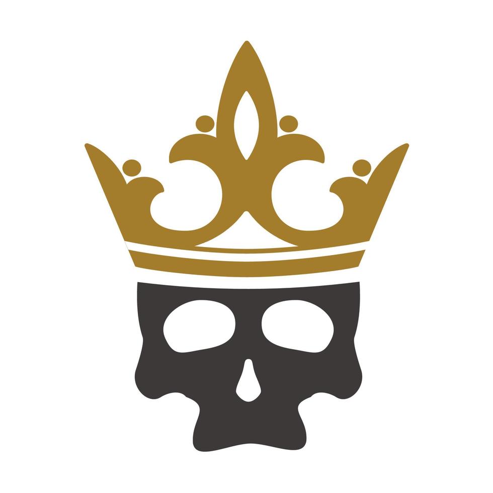 skull head crown vector