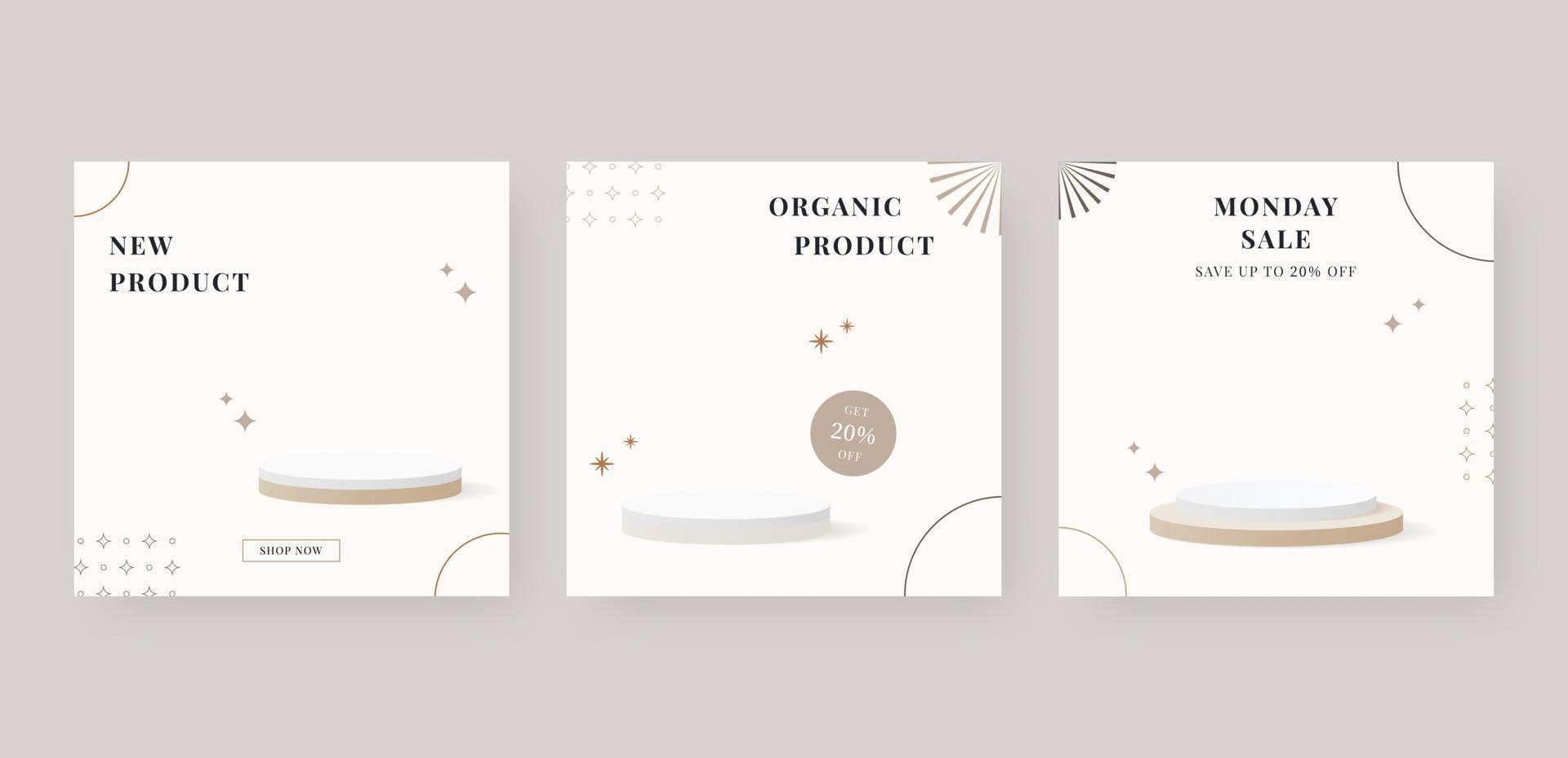 Product social media post template. Trendy editable social media post template. template design. Vector illustration.