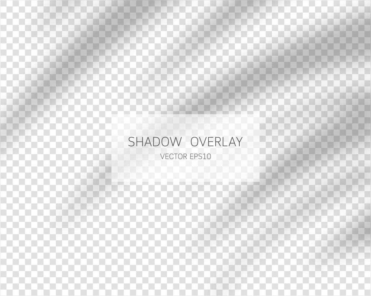 Shadow overlay effect. Natural shadows isolated on transparent background. Vector illustration.