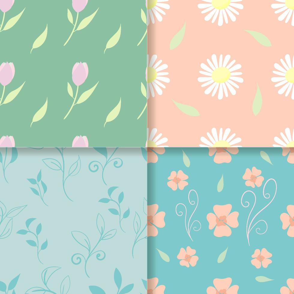 floral seamless pattern in pastel colors vector