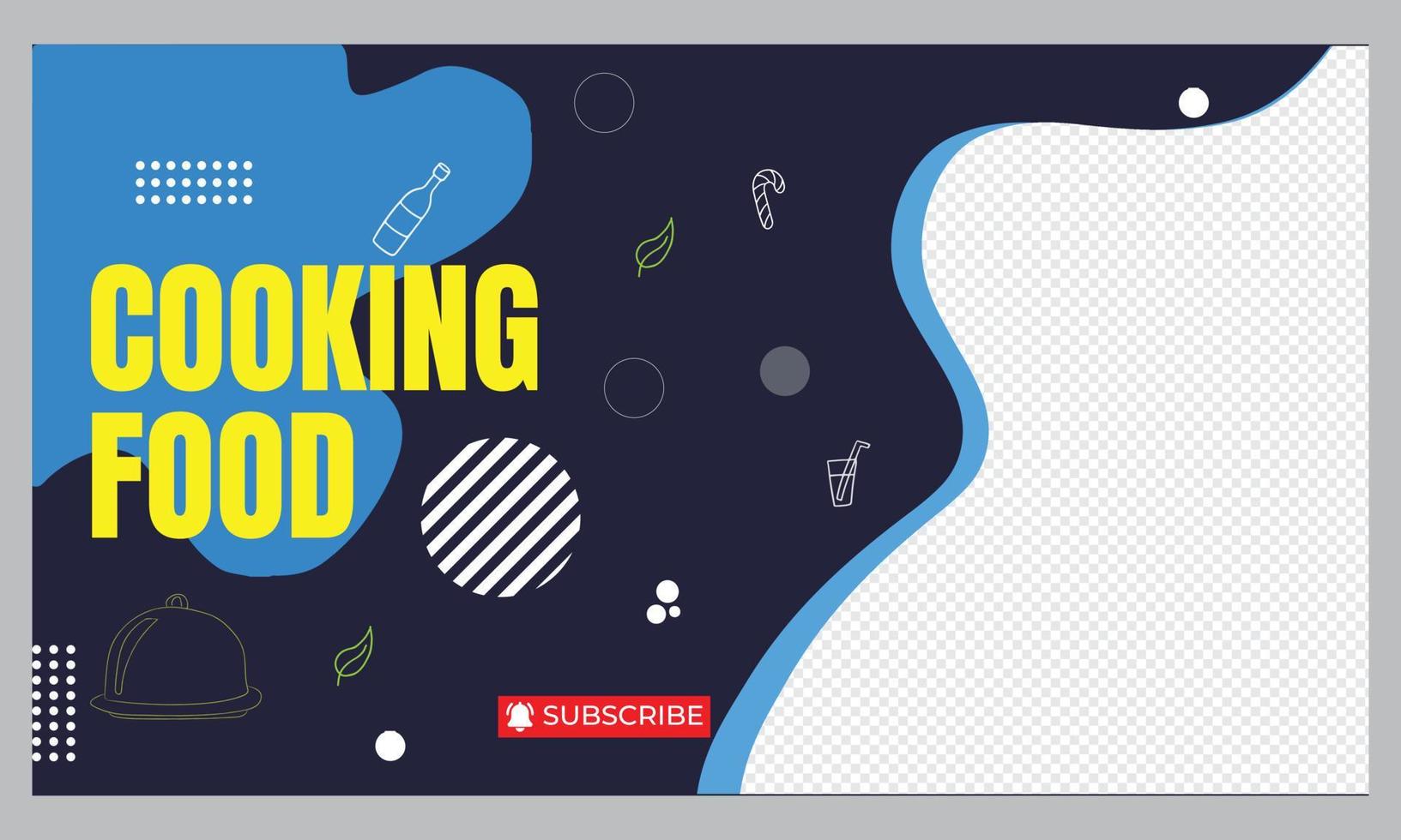 homemade cooking video thumbnail template design vector