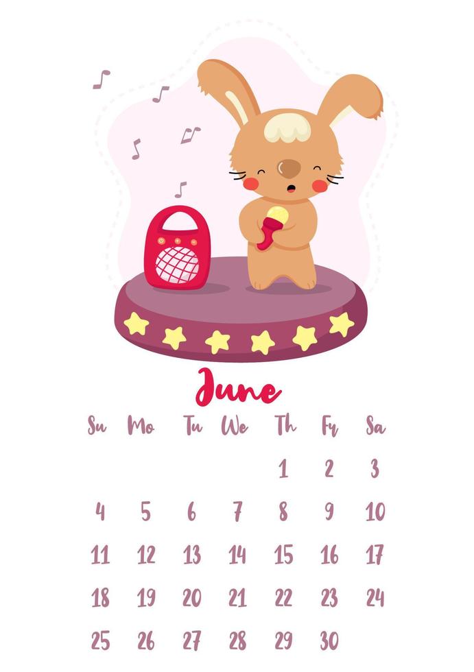 calendario 2023 con lindo conejo. Calendario de páginas verticales de 12  meses símbolo de mascota de personaje de liebre año. lindo conejito 2023 al  calendario chino. ilustración vectorial 8568191 Vector en Vecteezy