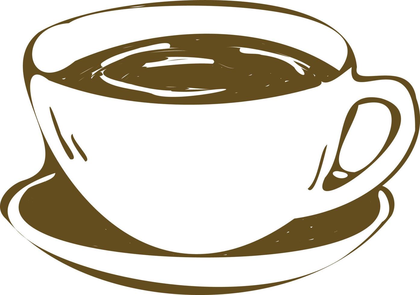 A cup of coffee on a saucer. vector