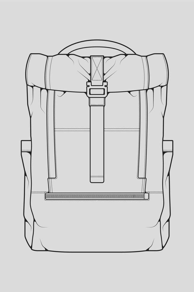 boceto de una mochila. mochila aislado sobre fondo blanco. ilustración vectorial de un estilo de boceto. vector