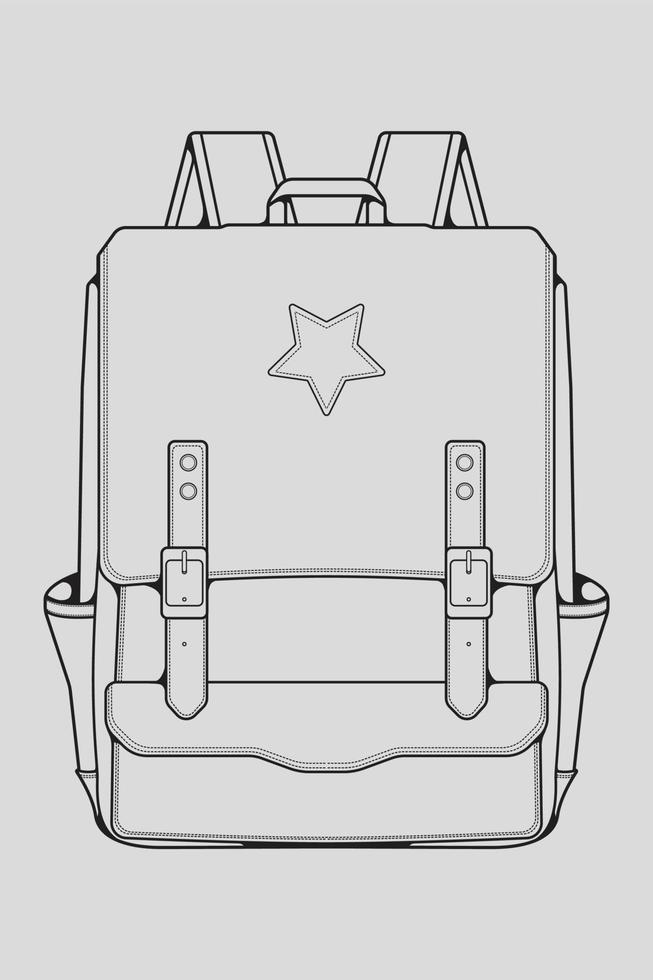 boceto de una mochila. mochila aislado sobre fondo blanco. ilustración vectorial de un estilo de boceto. vector