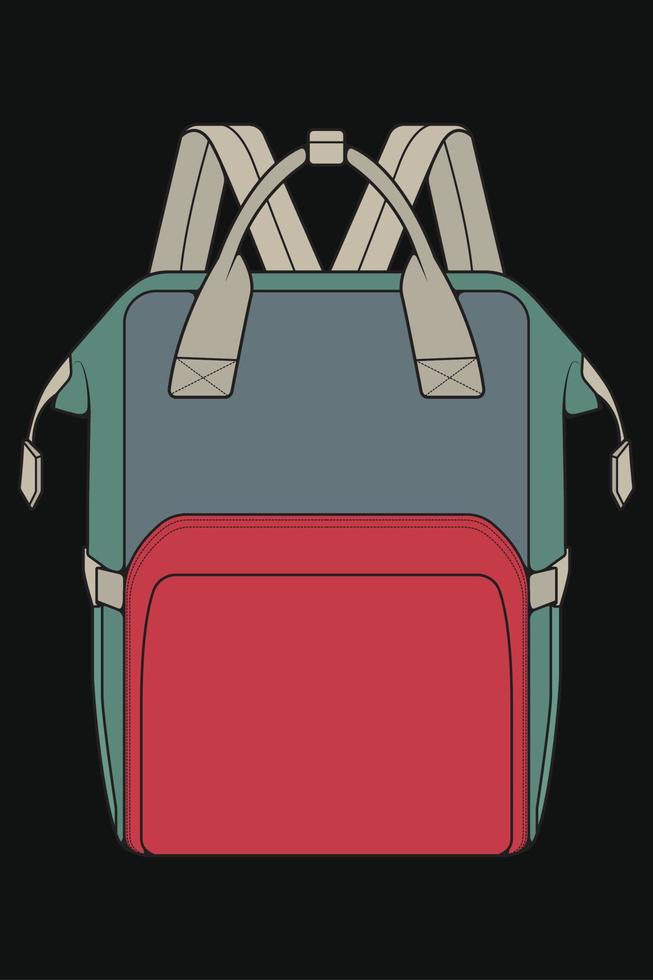 Vector Colorful Backpacks. Backpacks for schoolchildren, students, travellers and tourists. Back to School rucksack flat vector illustrations isolated on white.