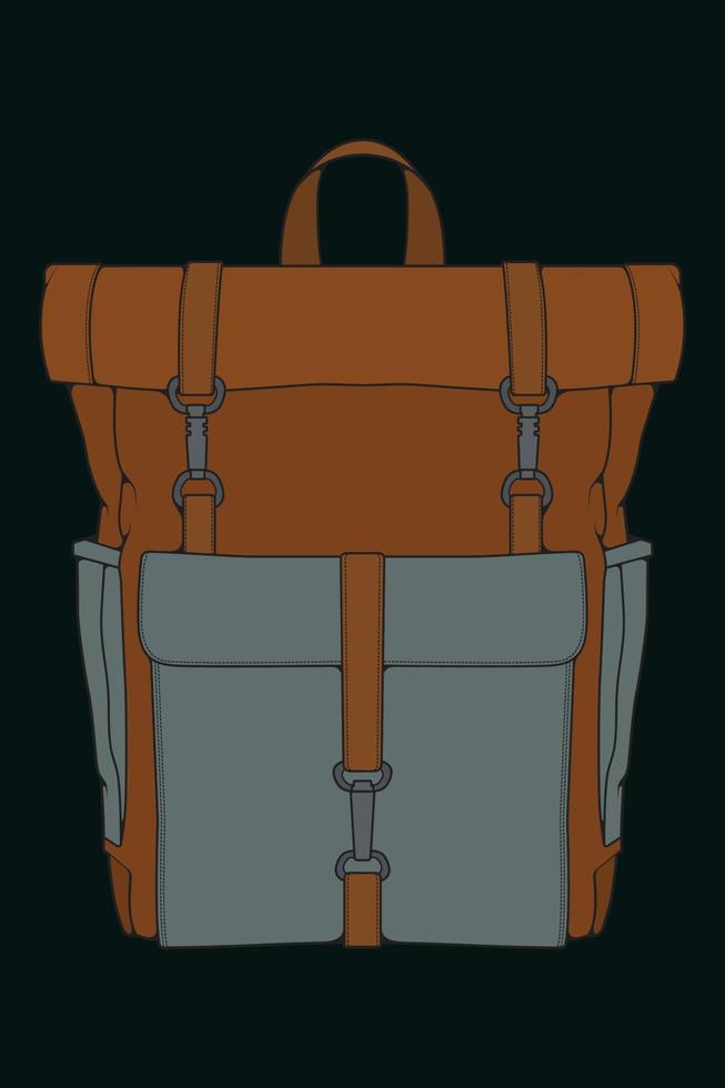 mochilas de colores vectoriales. mochilas para escolares, estudiantes, viajeros y turistas. ilustraciones de vectores planos de mochila de regreso a la escuela aisladas en blanco.