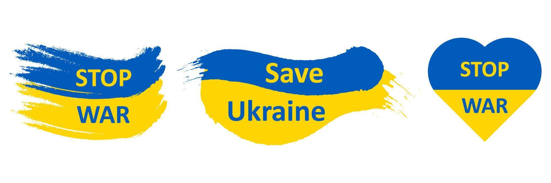 Stop the war in Ukraine and save Ukraine. Vector illustration