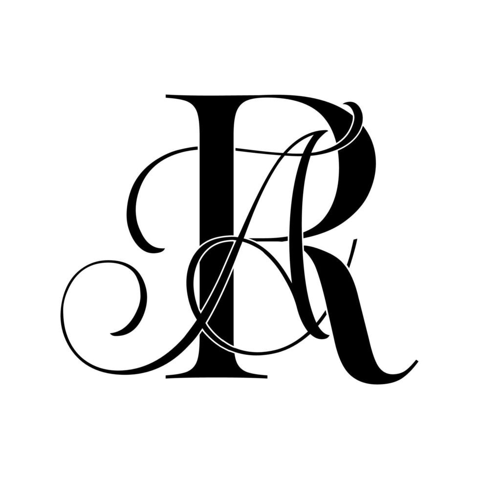 ra, ar, logotipo del monograma. icono de firma caligráfica. monograma del logotipo de la boda. símbolo de monograma moderno. logotipo de parejas para la boda vector