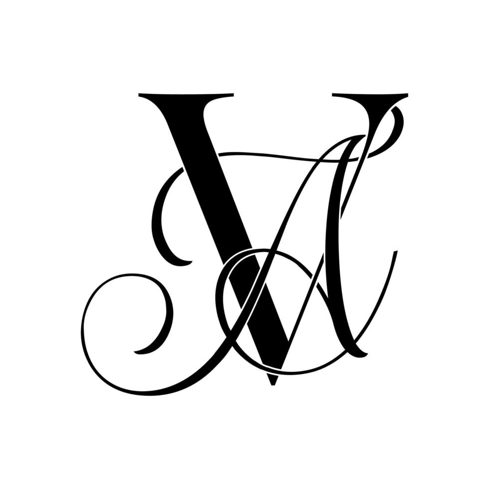 va, av, monogram logo. Calligraphic signature icon. Wedding Logo Monogram. modern monogram symbol. Couples logo for wedding vector