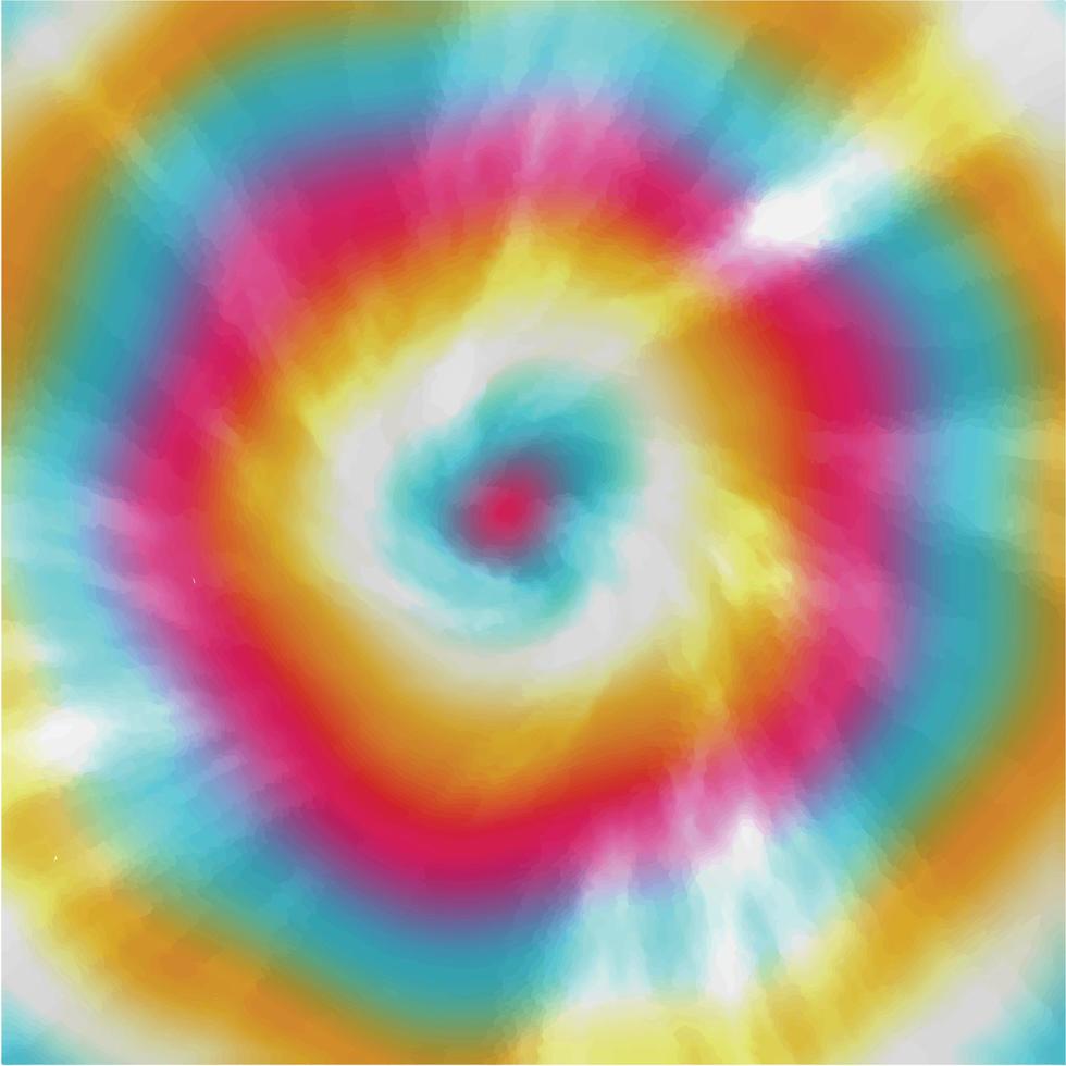 Tie dye background rainbow color swirl. circular shape with waves vector