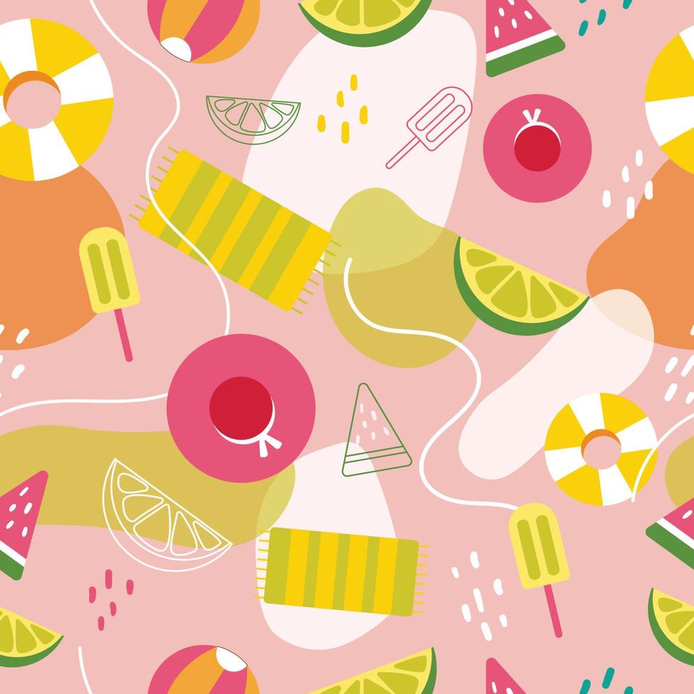 Summer Vibe Seamless Pattern vector