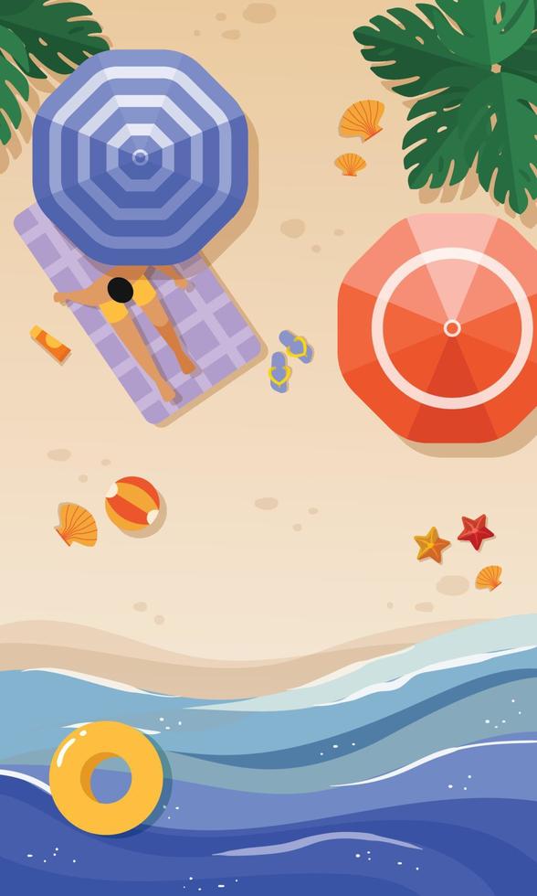 relajante paisaje de playa vector