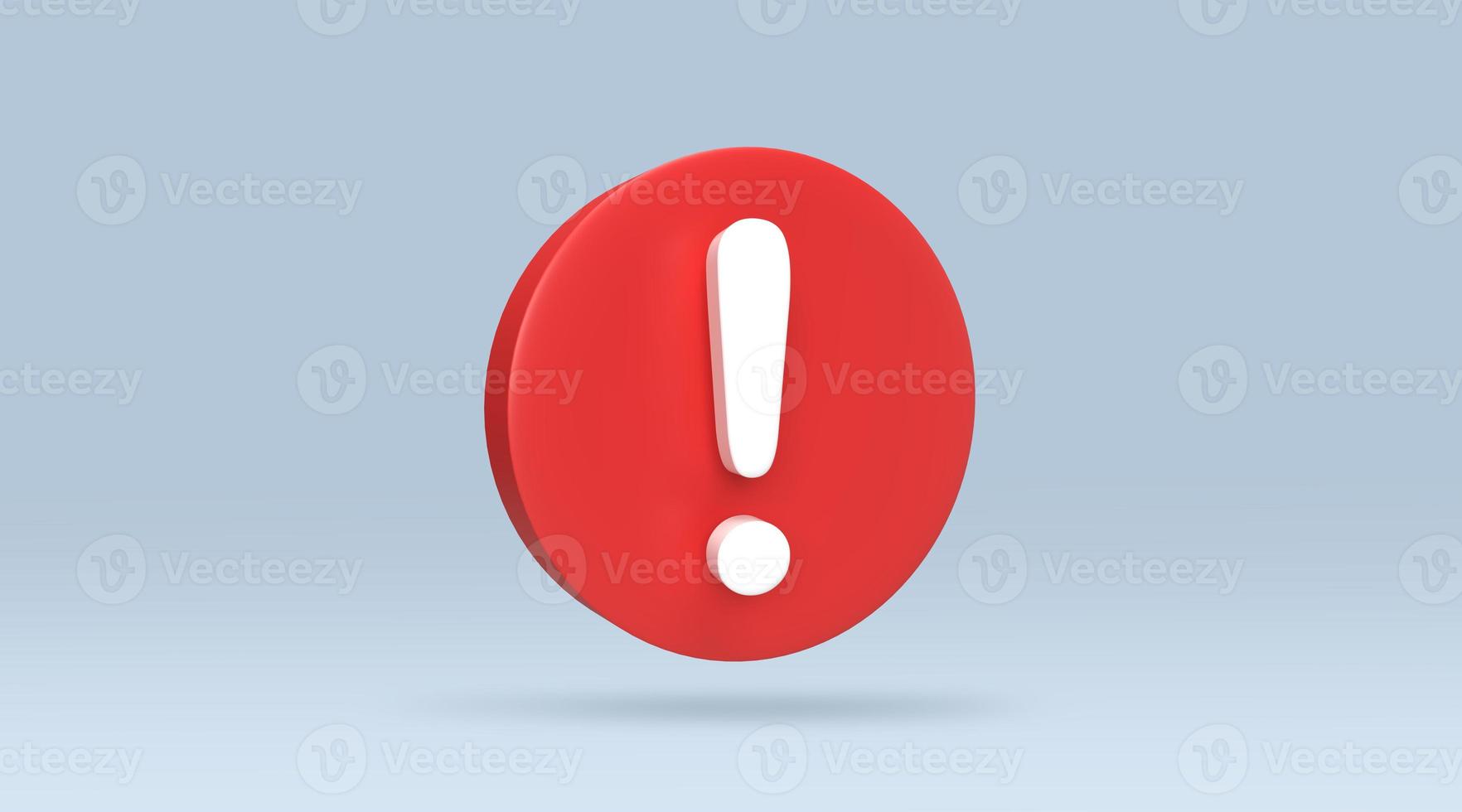 3d illustration exclamation mark icon photo