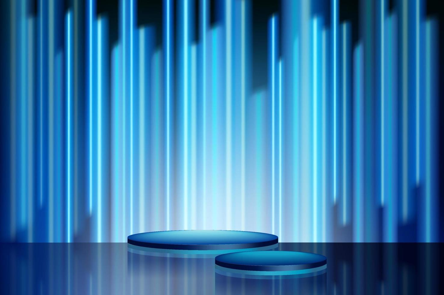 3d background products display with geometric platform. blue background. stand to show cosmetic products. Stage showcase on pedestal display 3d studio. vector