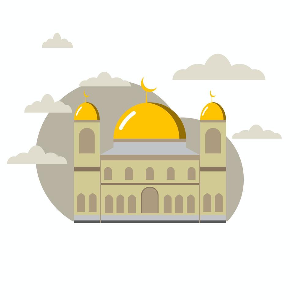 mezquita de vector de icono. diseño logo mezquita ilustración amarillo