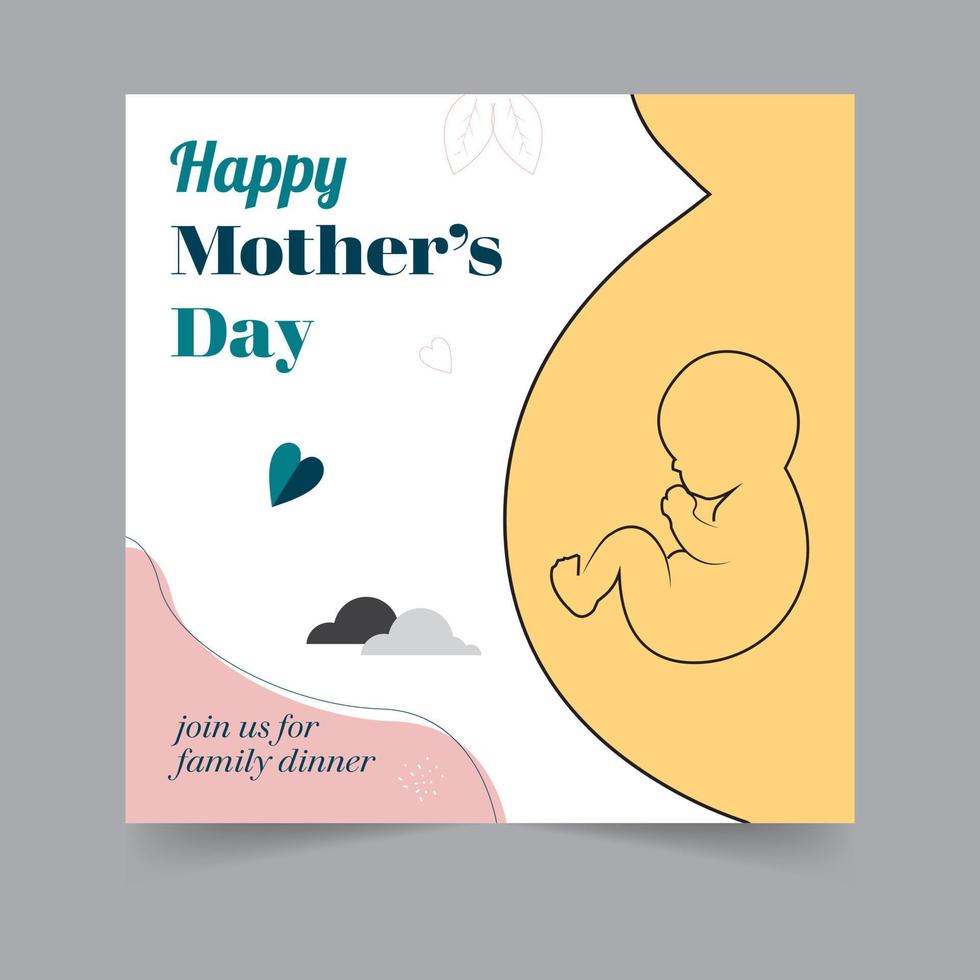 Happy mothers day social media post business webinar for social media post, women banner template geometric shape design for attractive abstract elements post background space for text vector