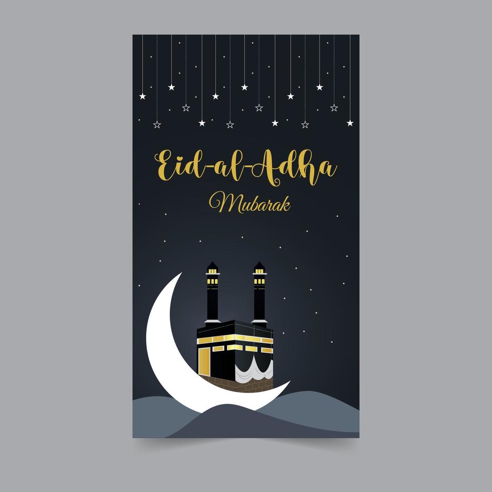 historia de las redes sociales de eid mubarak, diseño de eid ul fitr mubarak o eid ul adha, publicación islámica en las redes sociales del día sagrado o pancarta de ramadan kareem, espacio de fondo de diseño de formas geométricas para texto vector