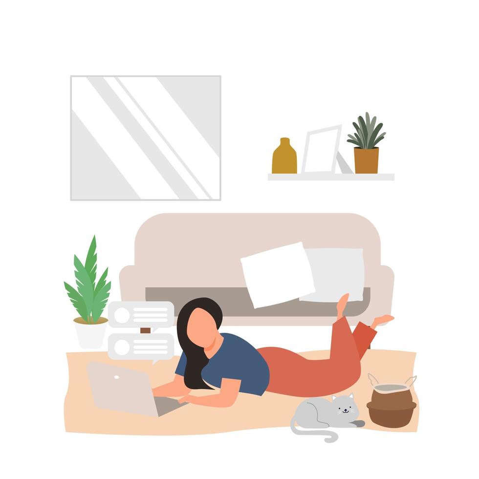 working at home vector