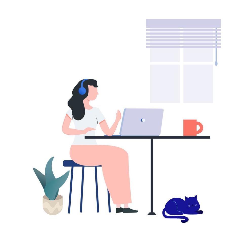 working at home . vector